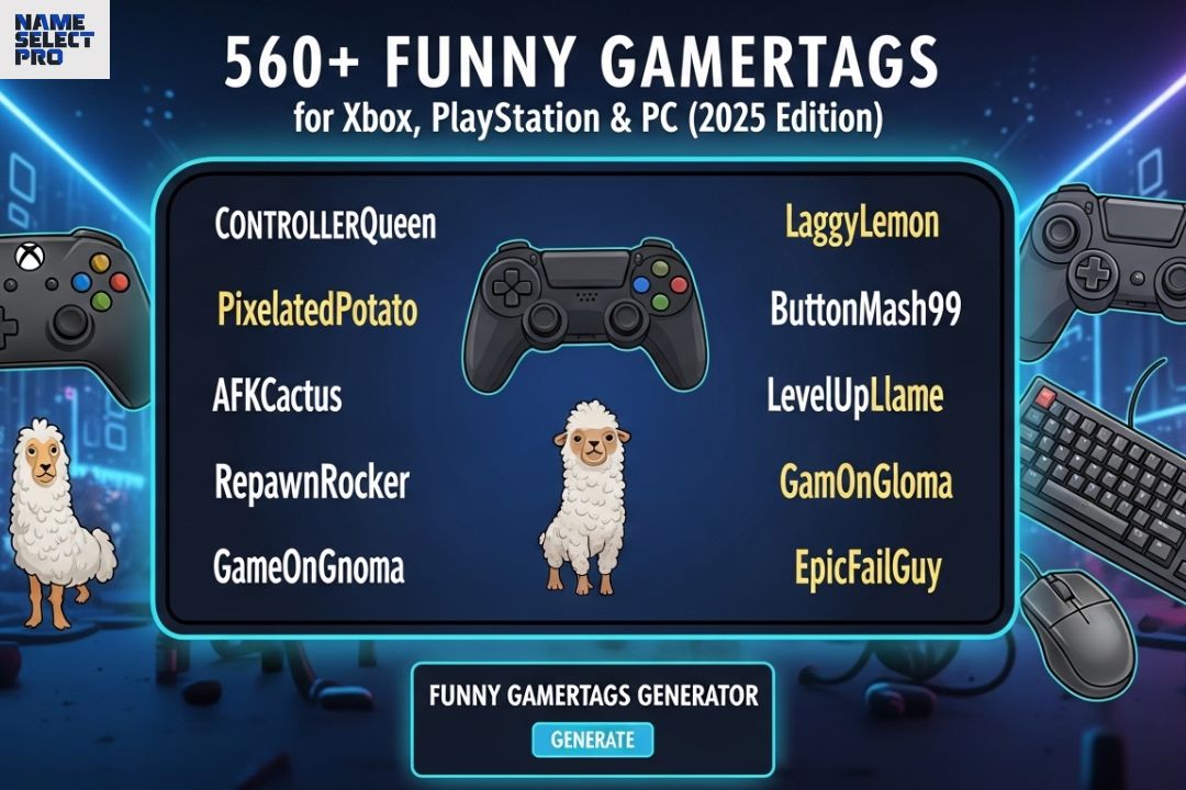 560+ Funny Gamertags for Xbox, PlayStation & PC (2025 Edition) with Funny Gamertags Generator
